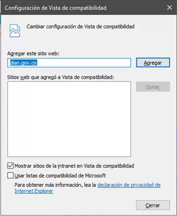 Configuración DIAN en IE